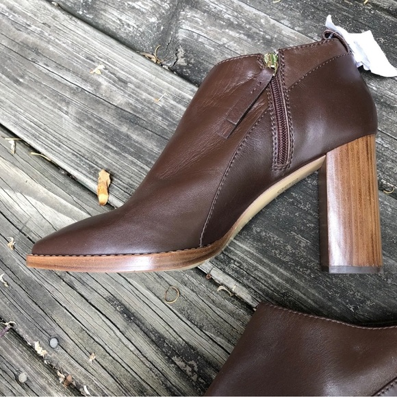 NWOT MaxMara Women's Danubio Dark Brown Leather Ankle Booties Sz 41EU 10… - Picture 3 of 11